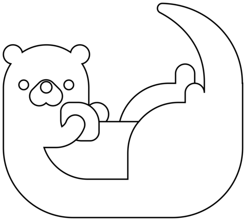 Otter Emoji Coloring Page